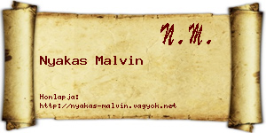 Nyakas Malvin névjegykártya